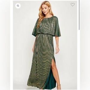 Green/ Gold dress.